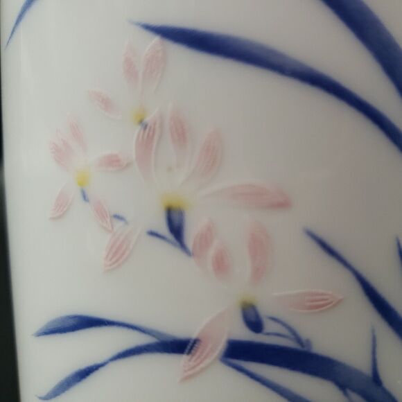 3 Piece Tea Cup Mug with Infuser Strainer and Lid Spring Iris Flowers Pink Blue - Picture 8 of 16